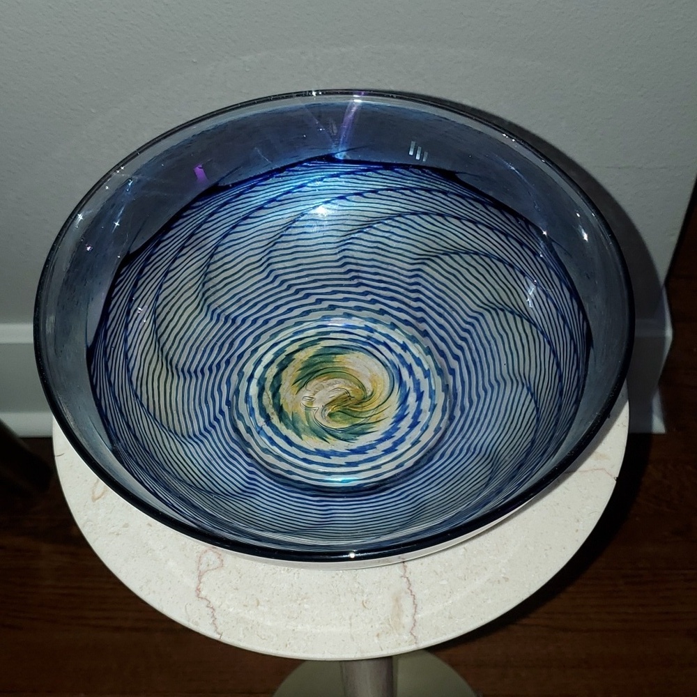 Robert Held Art Glass Centerpiece Bowl Signed - Picture 9 of 10